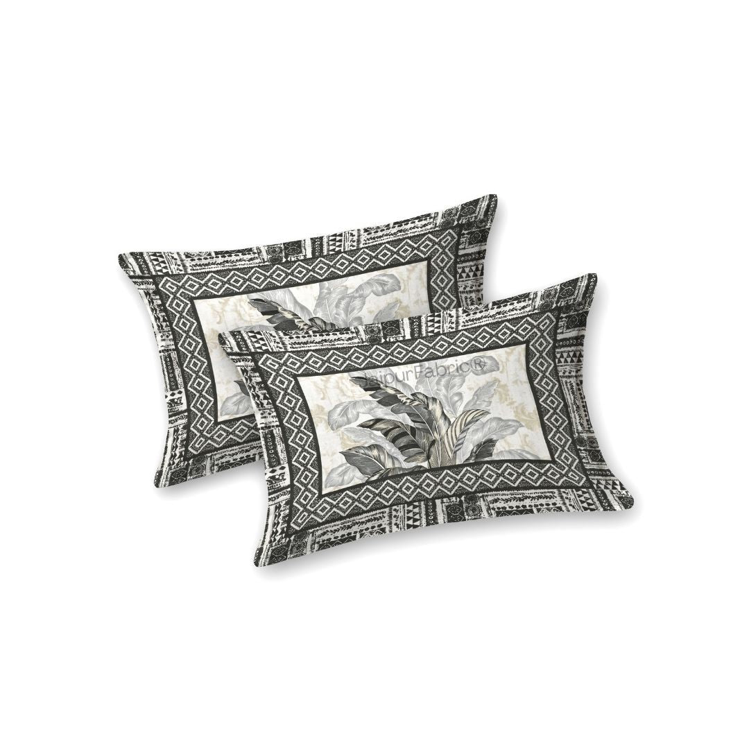 Tropical Bliss Black Pure Cotton Double Bedsheet