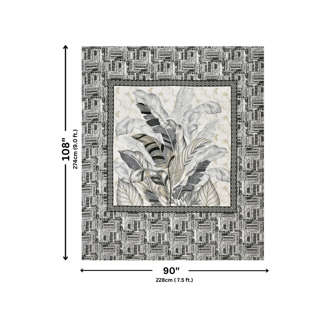 Tropical Bliss Black Pure Cotton Double Bedsheet