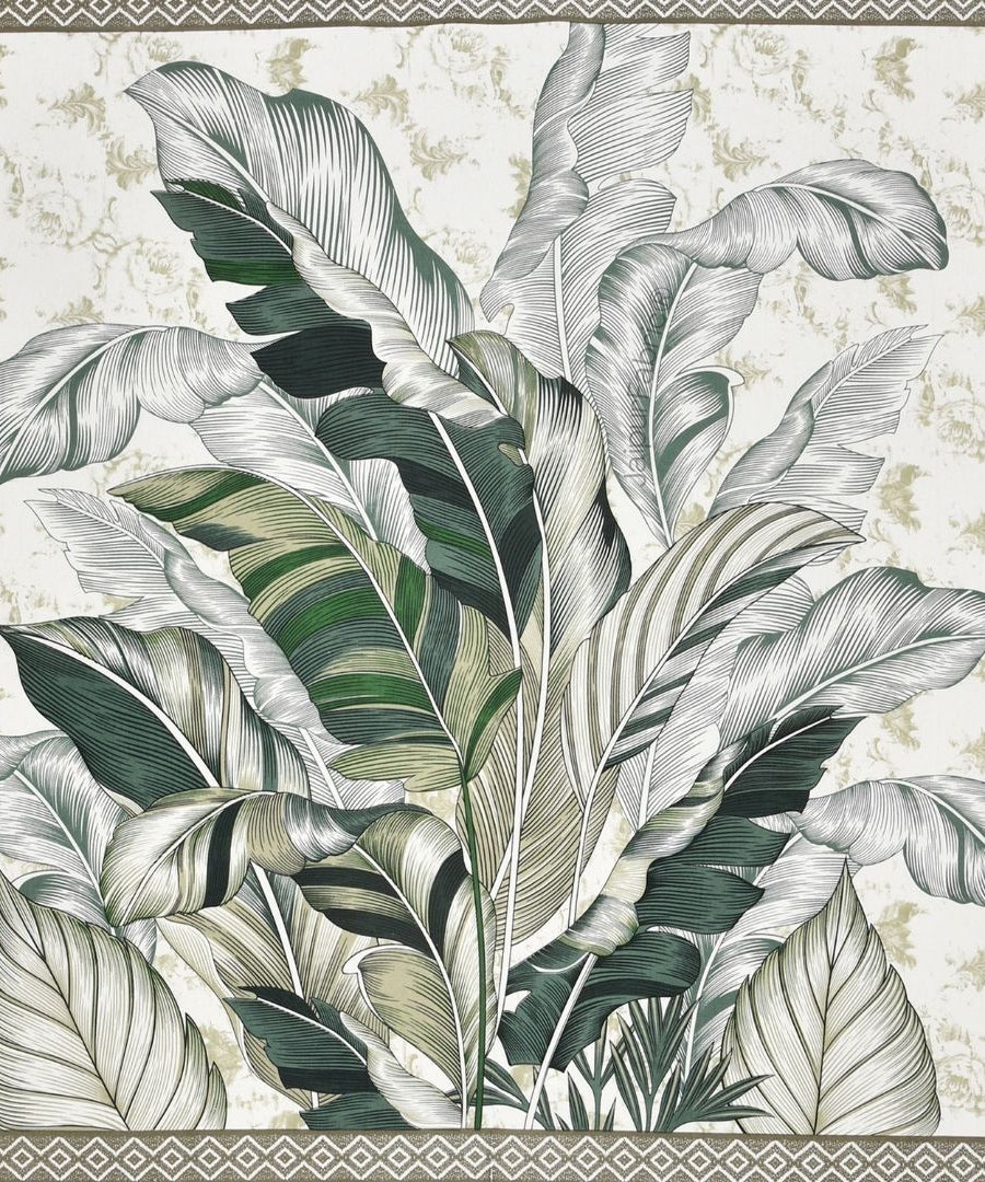 Tropical Bliss Green Pure Cotton Double Bedsheet