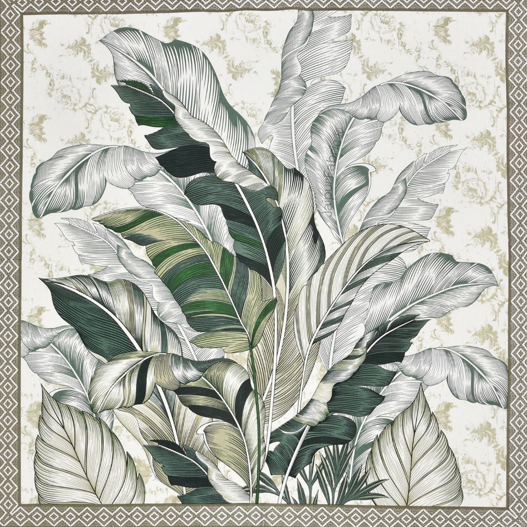 Tropical Bliss Green Pure Cotton Double Bedsheet