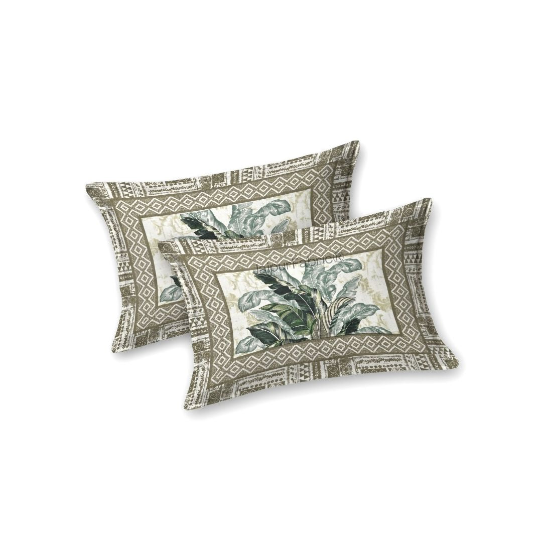 Tropical Bliss Green Pure Cotton Double Bedsheet