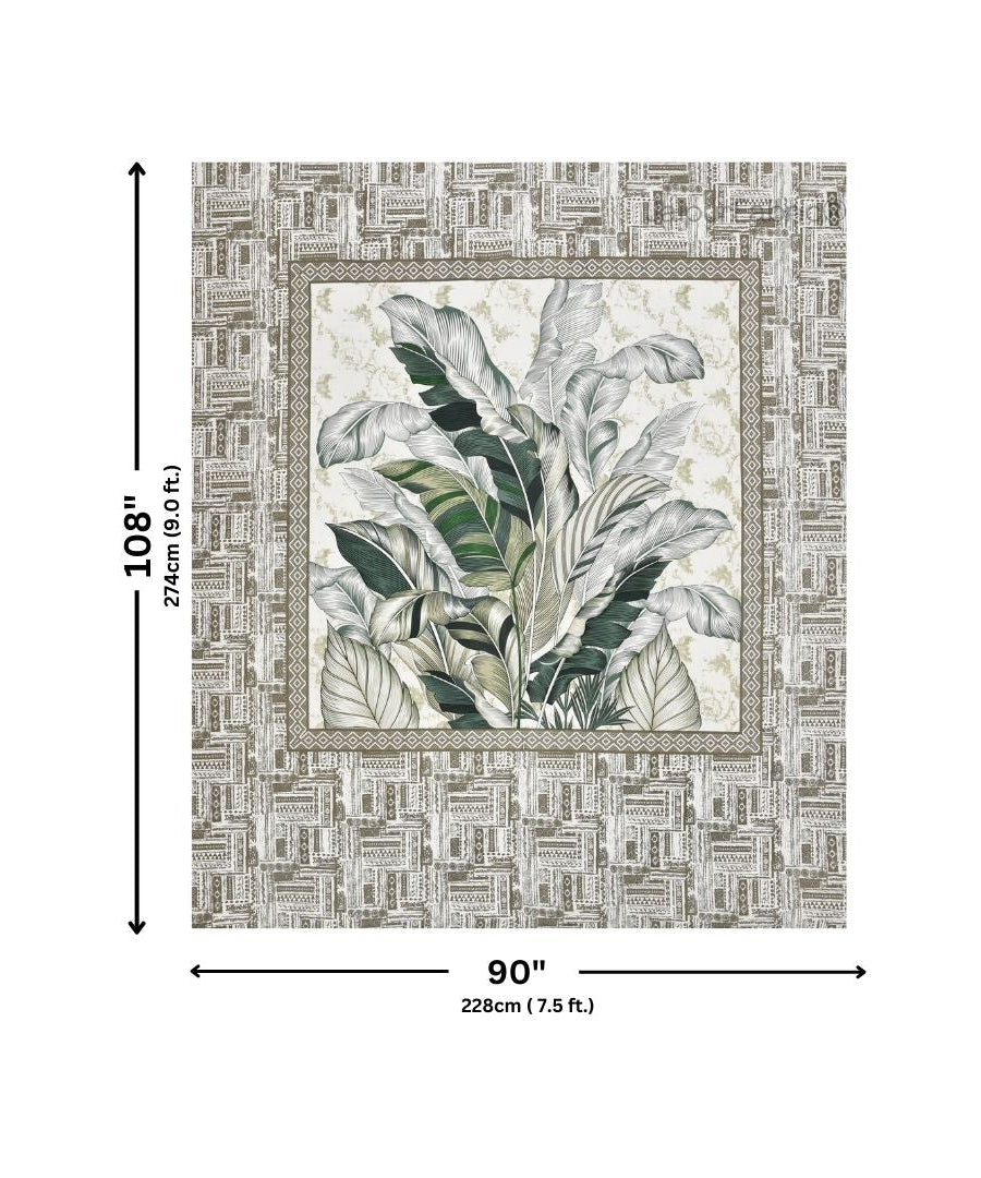Tropical Bliss Green Pure Cotton Double Bedsheet