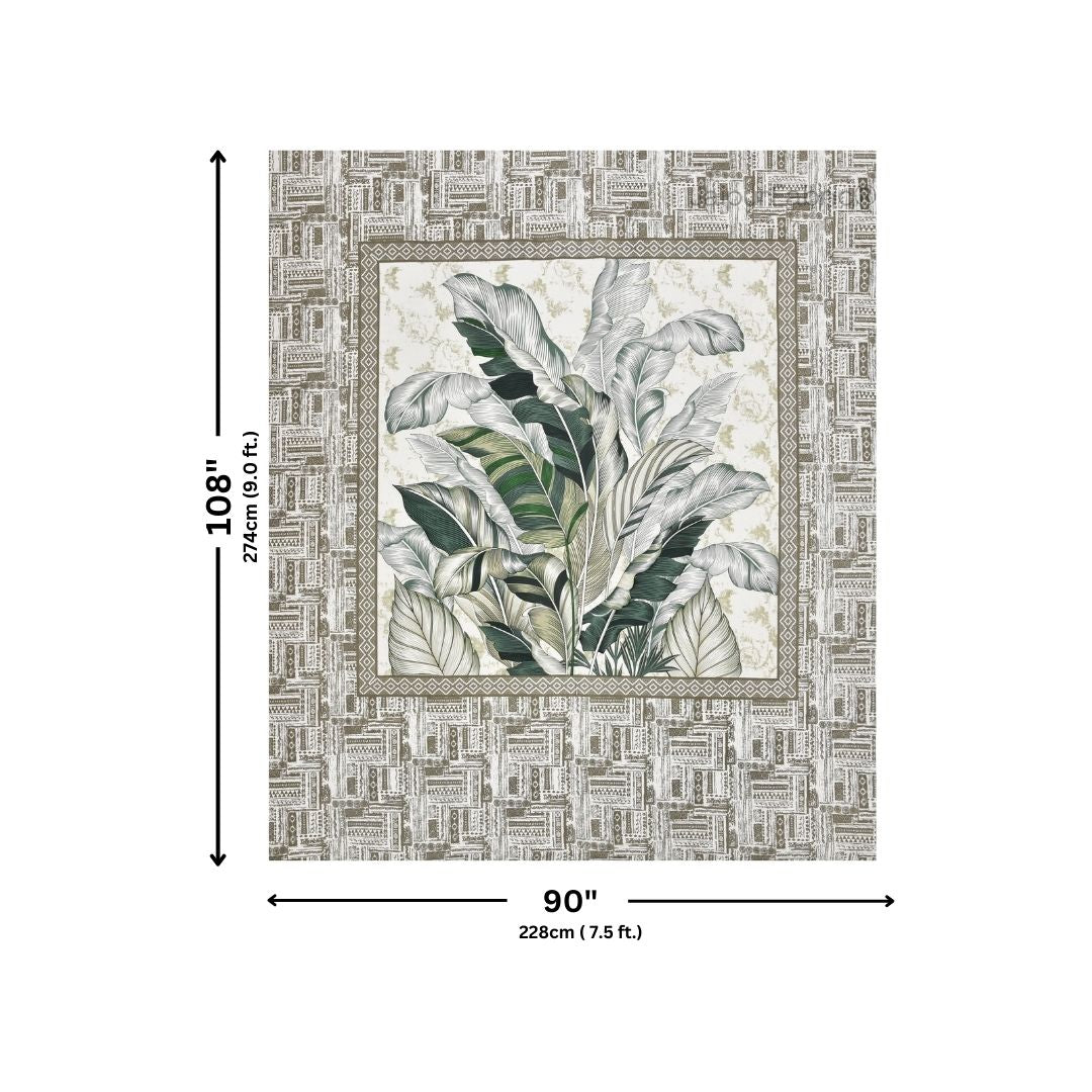 Tropical Bliss Green Pure Cotton Double Bedsheet
