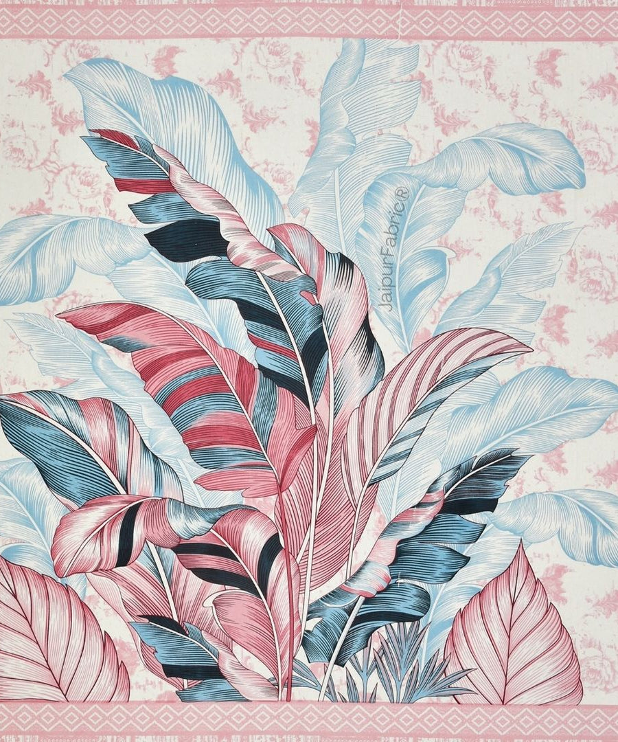 Tropical Bliss Pink Pure Cotton Double Bedsheet