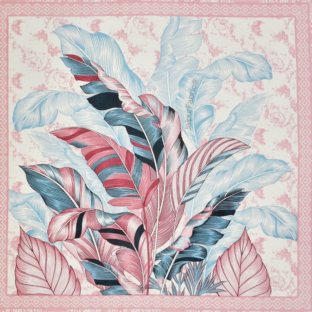 Tropical Bliss Pink Pure Cotton Double Bedsheet