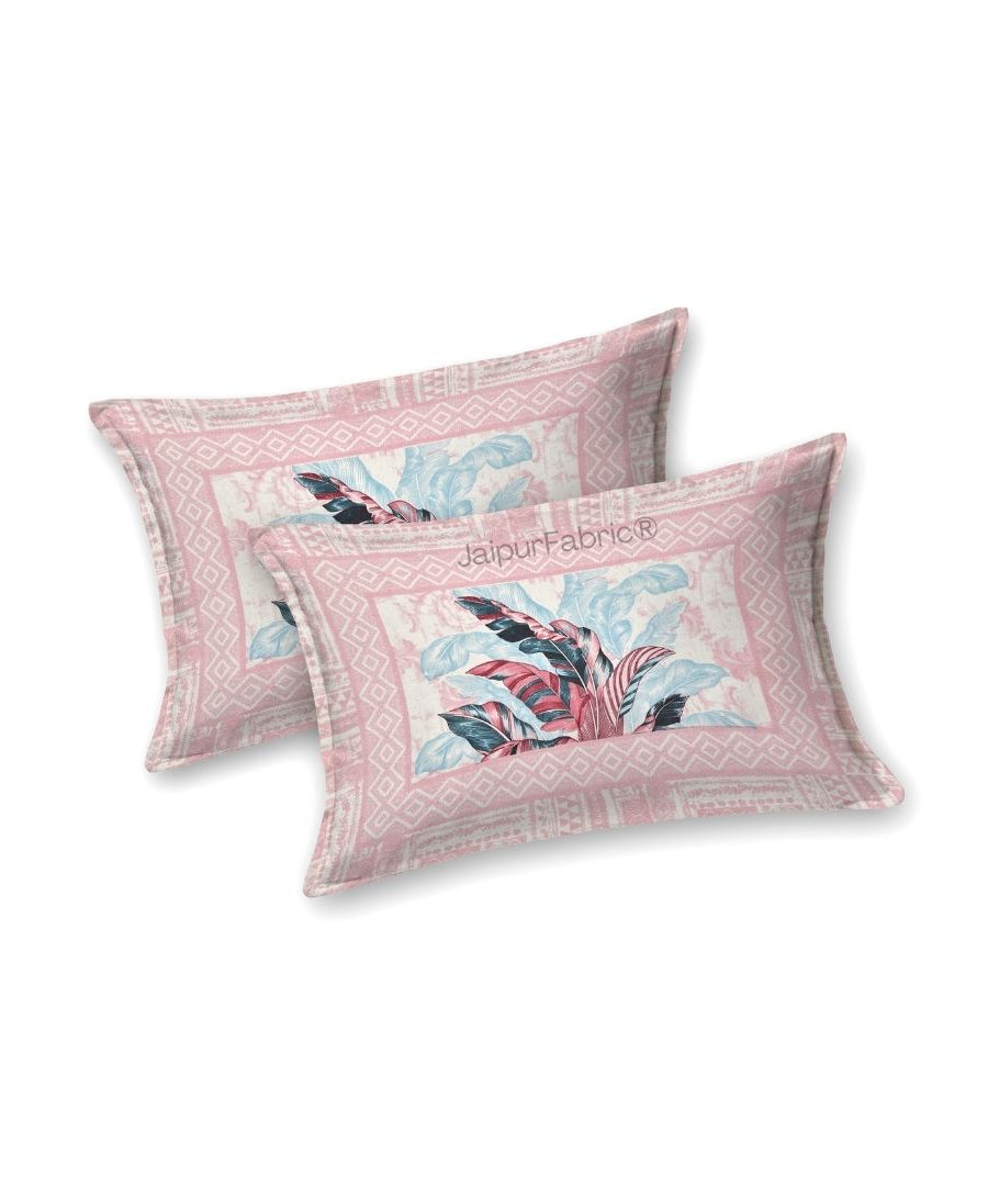 Tropical Bliss Pink Pure Cotton Double Bedsheet