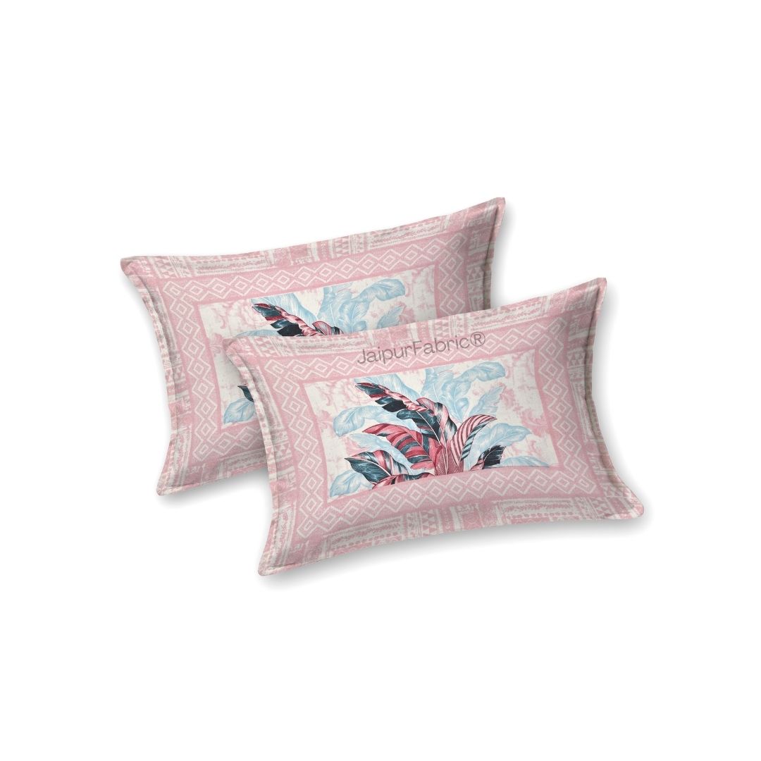 Tropical Bliss Pink Pure Cotton Double Bedsheet