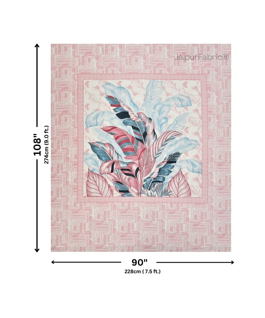 Tropical Bliss Pink Pure Cotton Double Bedsheet