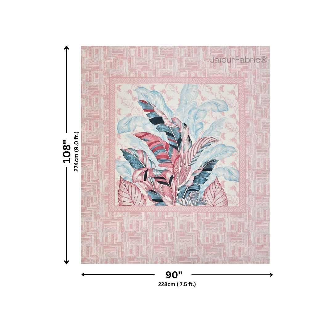 Tropical Bliss Pink Pure Cotton Double Bedsheet