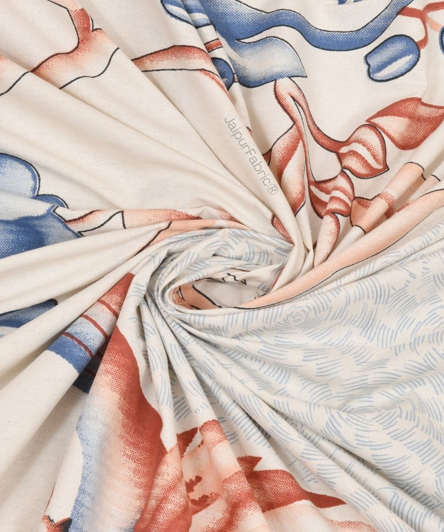 Dreamy Woodland Forest Blue Pure Cotton Double Bedsheet