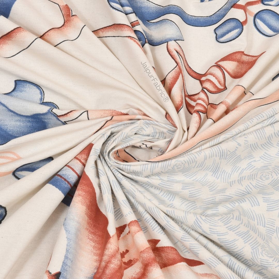 Dreamy Woodland Forest Blue Pure Cotton Double Bedsheet