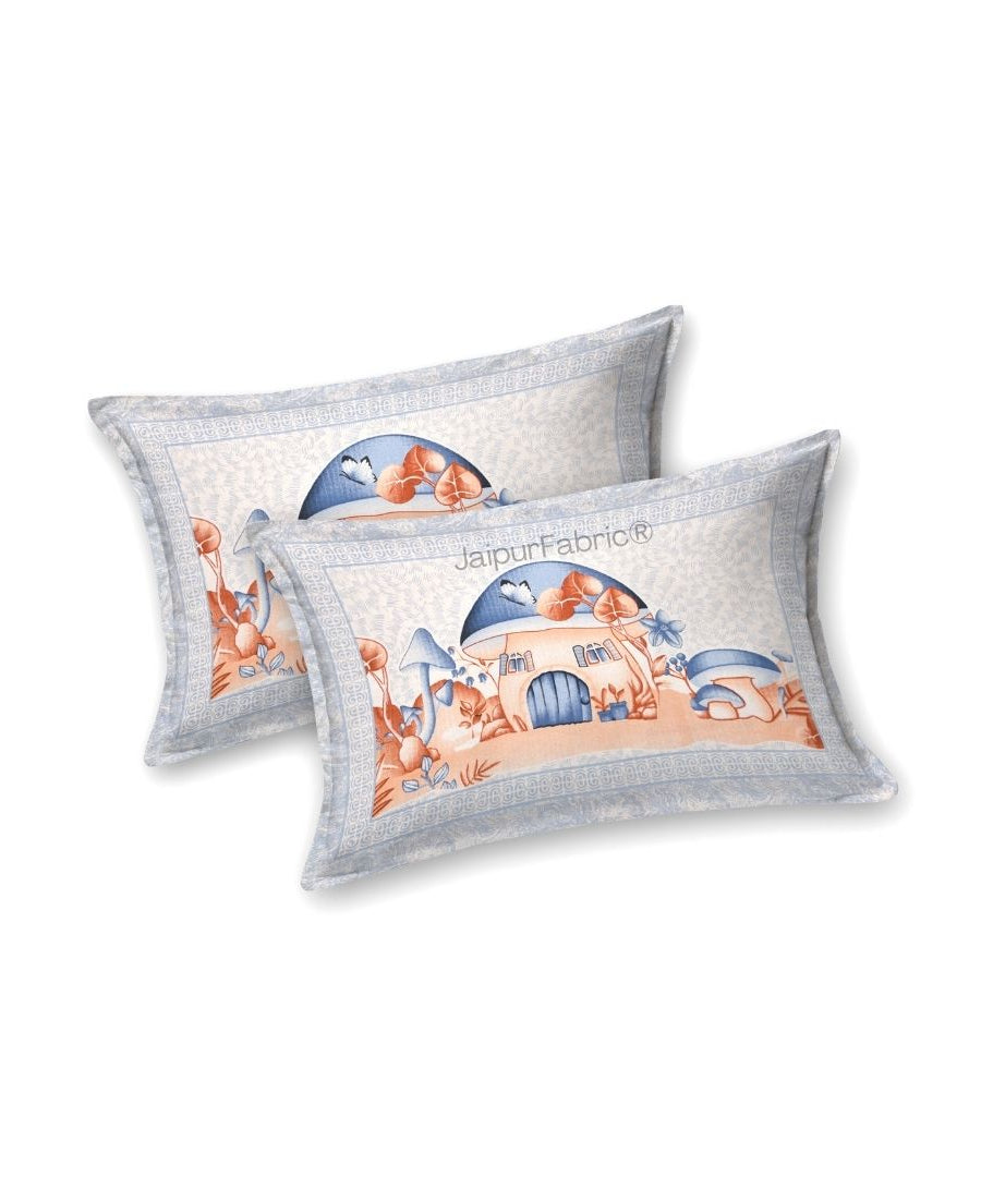 Dreamy Woodland Forest Blue Pure Cotton Double Bedsheet