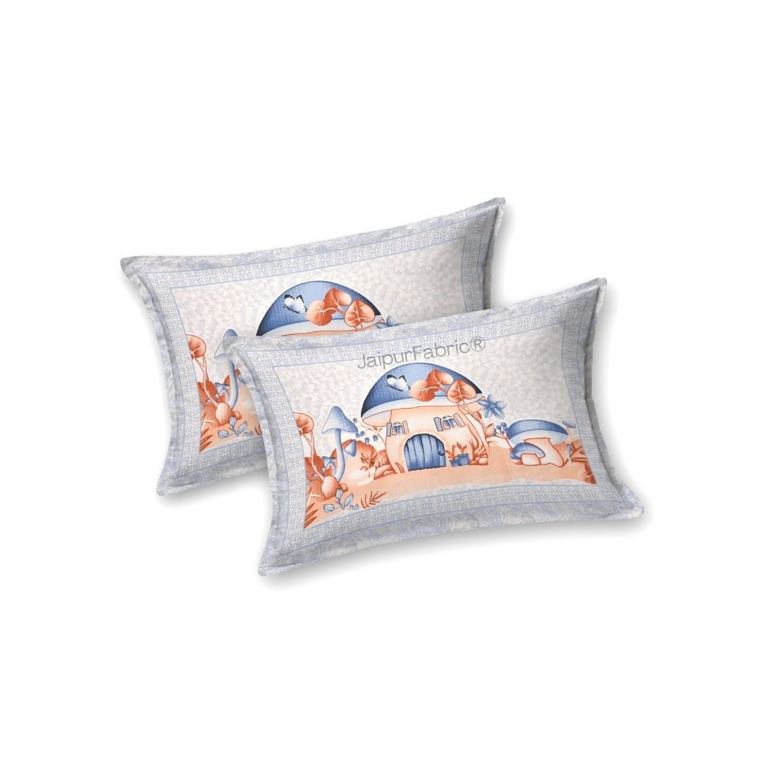 Dreamy Woodland Forest Blue Pure Cotton Double Bedsheet