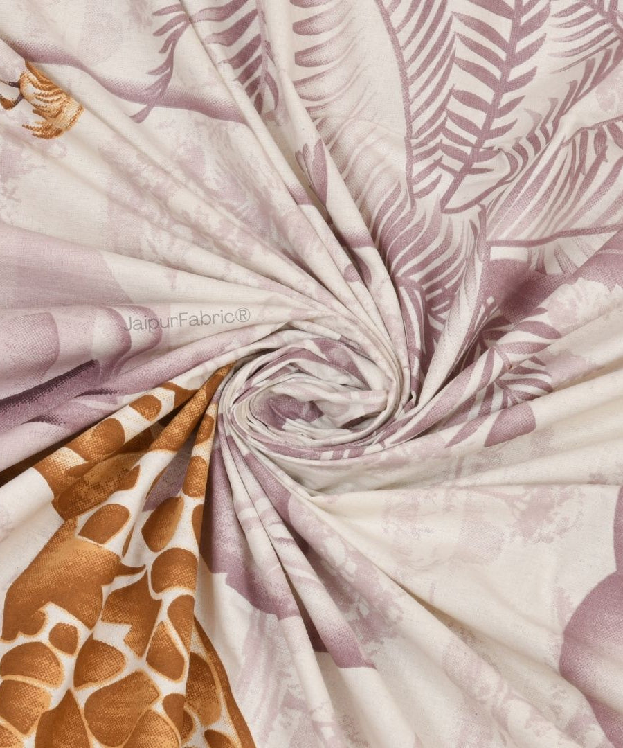 Jungle Adventure Purple Pure Cotton Double Bedsheet