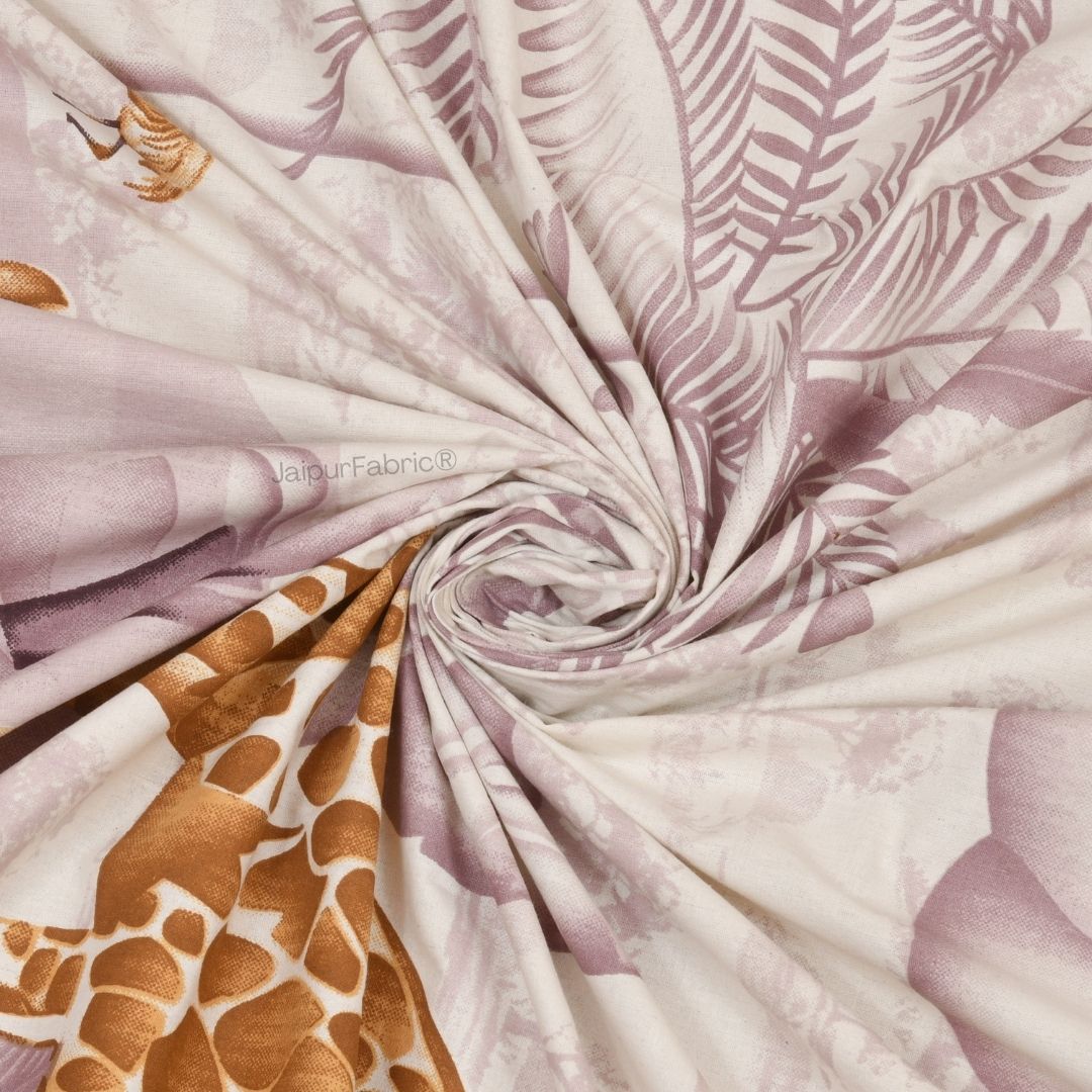 Jungle Adventure Purple Pure Cotton Double Bedsheet