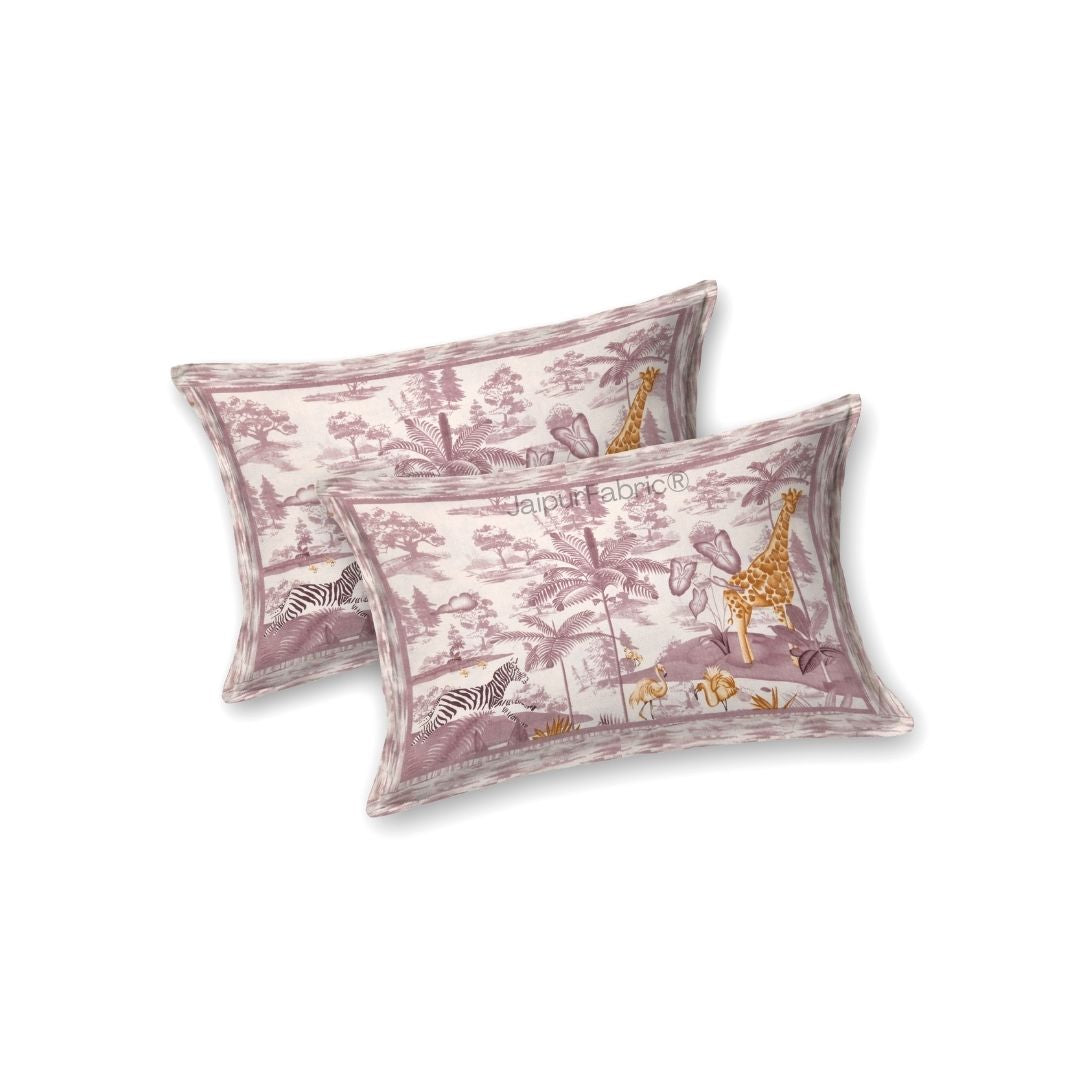 Jungle Adventure Purple Pure Cotton Double Bedsheet
