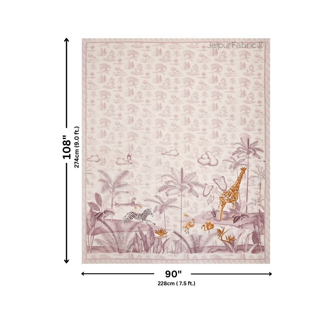 Jungle Adventure Purple Pure Cotton Double Bedsheet