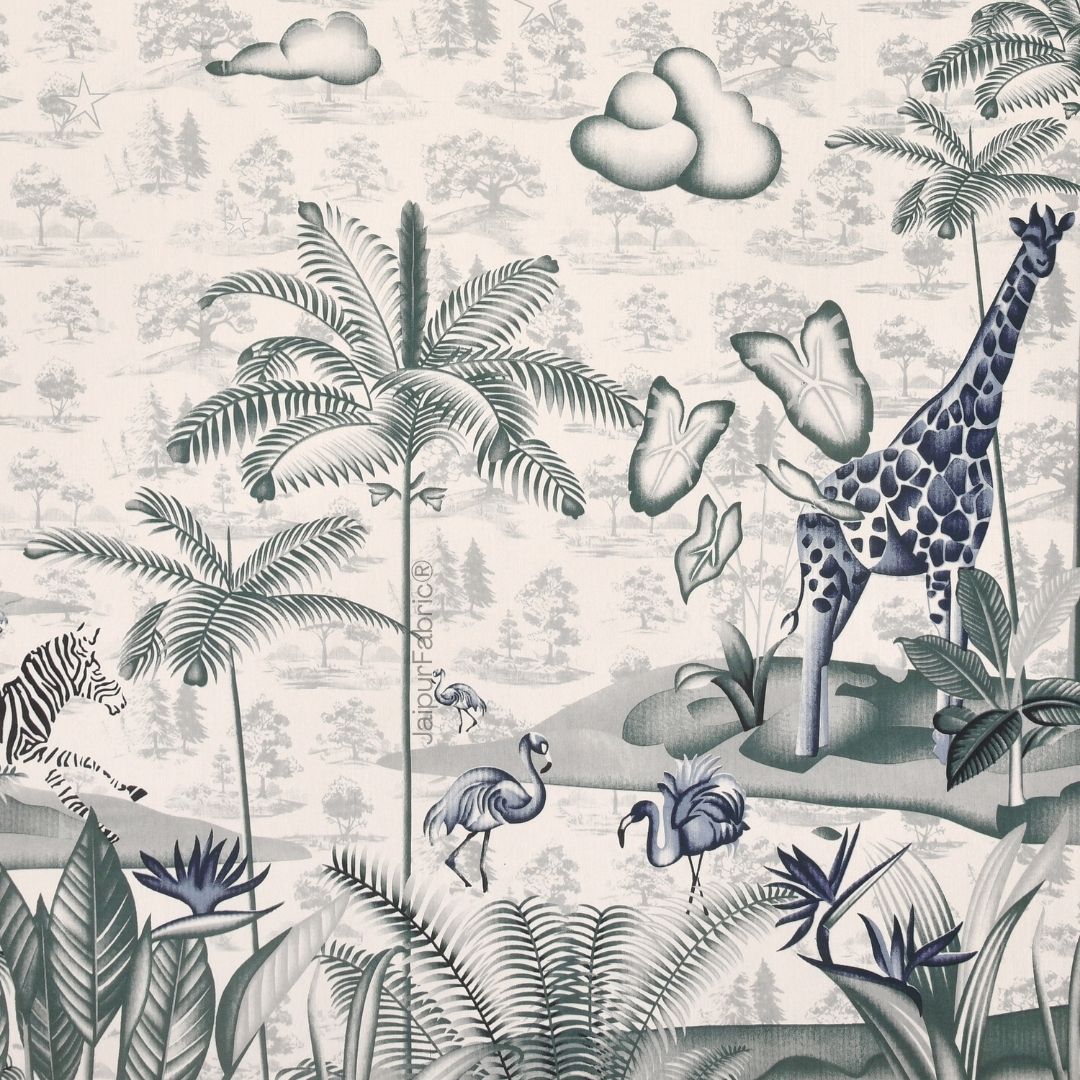 Jungle Adventure Green Pure Cotton Double Bedsheet