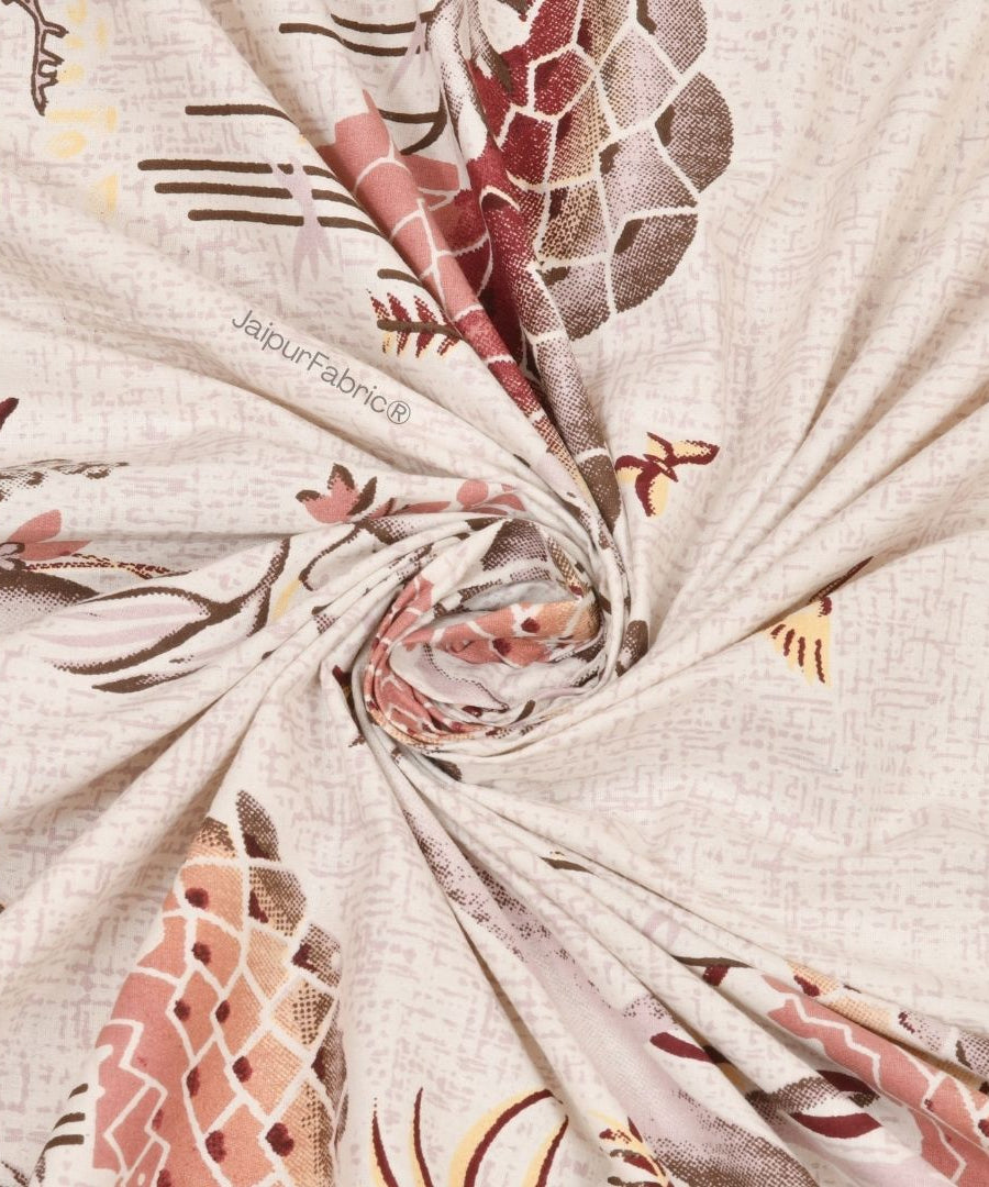Peacock Paradise Rust Pure Cotton Double Bedsheet