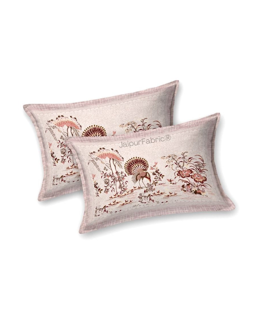 Peacock Paradise Rust Pure Cotton Double Bedsheet