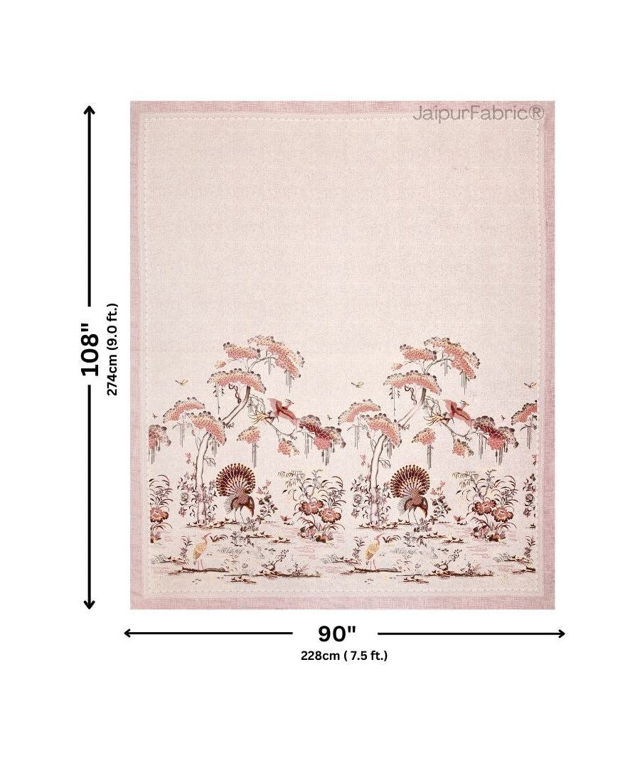 Peacock Paradise Rust Pure Cotton Double Bedsheet