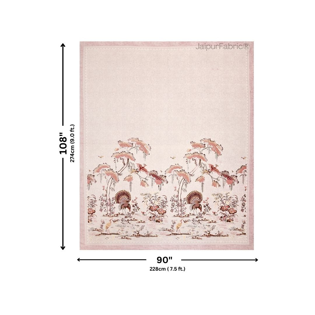 Peacock Paradise Rust Pure Cotton Double Bedsheet