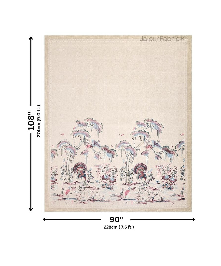 Peacock Paradise Blush Pure Cotton Double Bedsheet