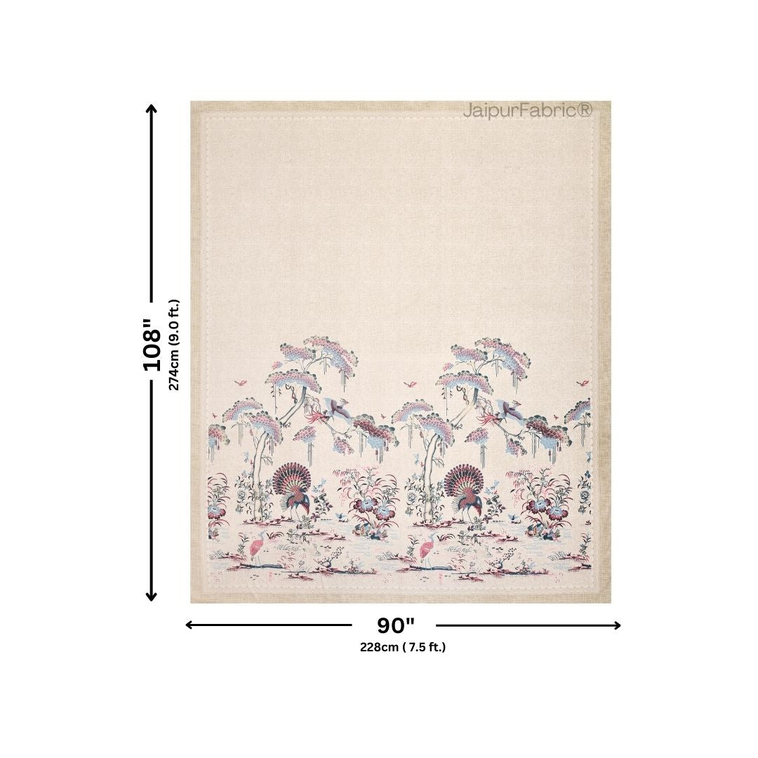 Peacock Paradise Blush Pure Cotton Double Bedsheet
