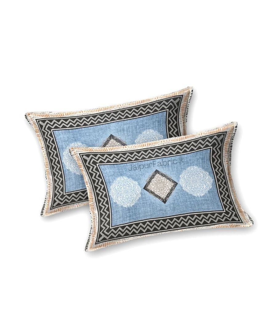 Elegant Blue Diamond Print Pure Cotton Double Bedsheet