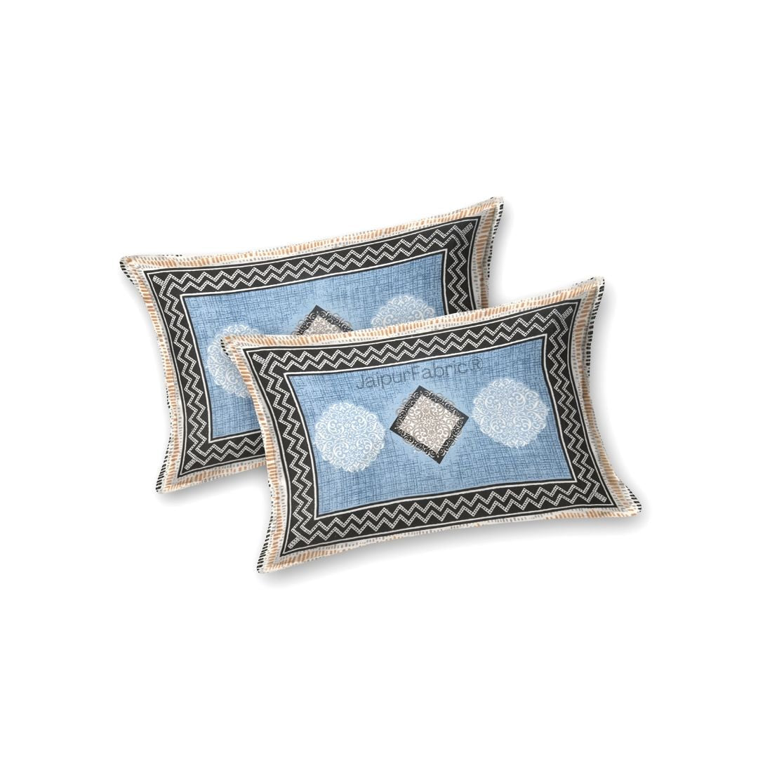 Elegant Blue Diamond Print Pure Cotton Double Bedsheet