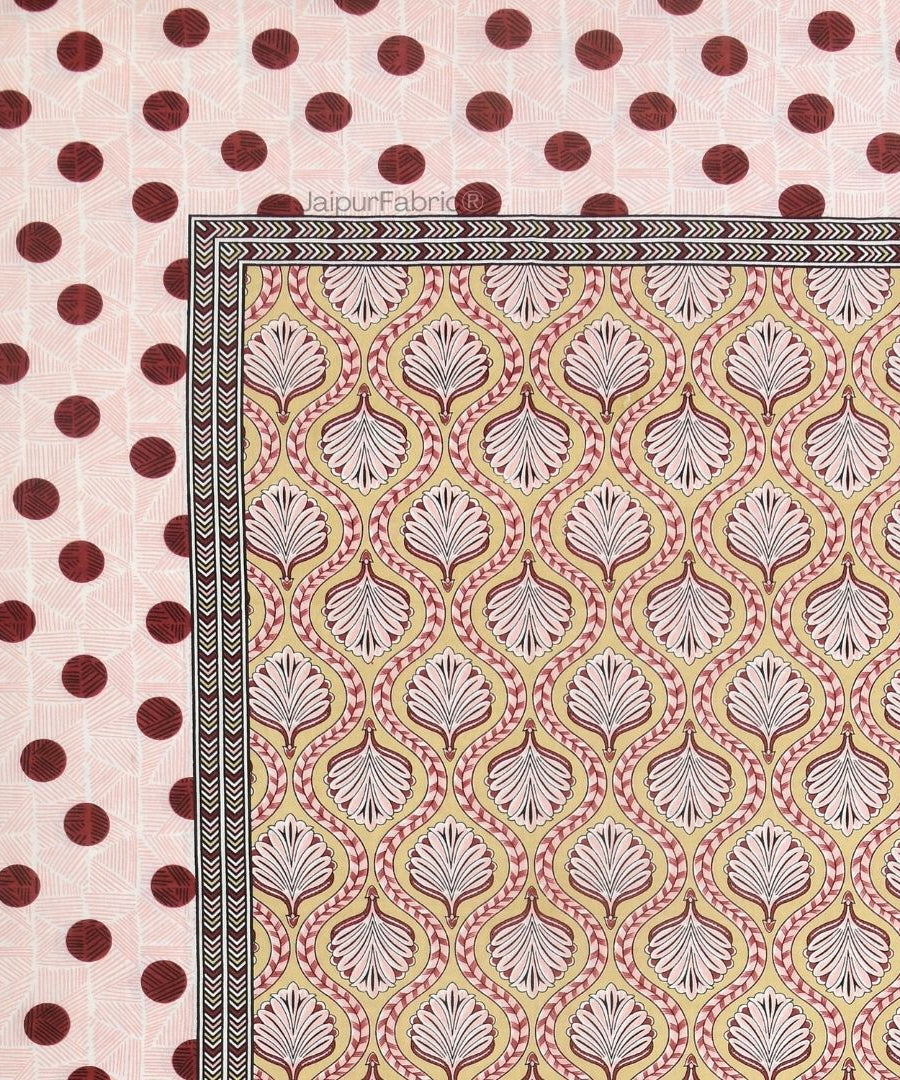 Charming Pink and Red Polka Dot Pure Cotton Double Bedsheet