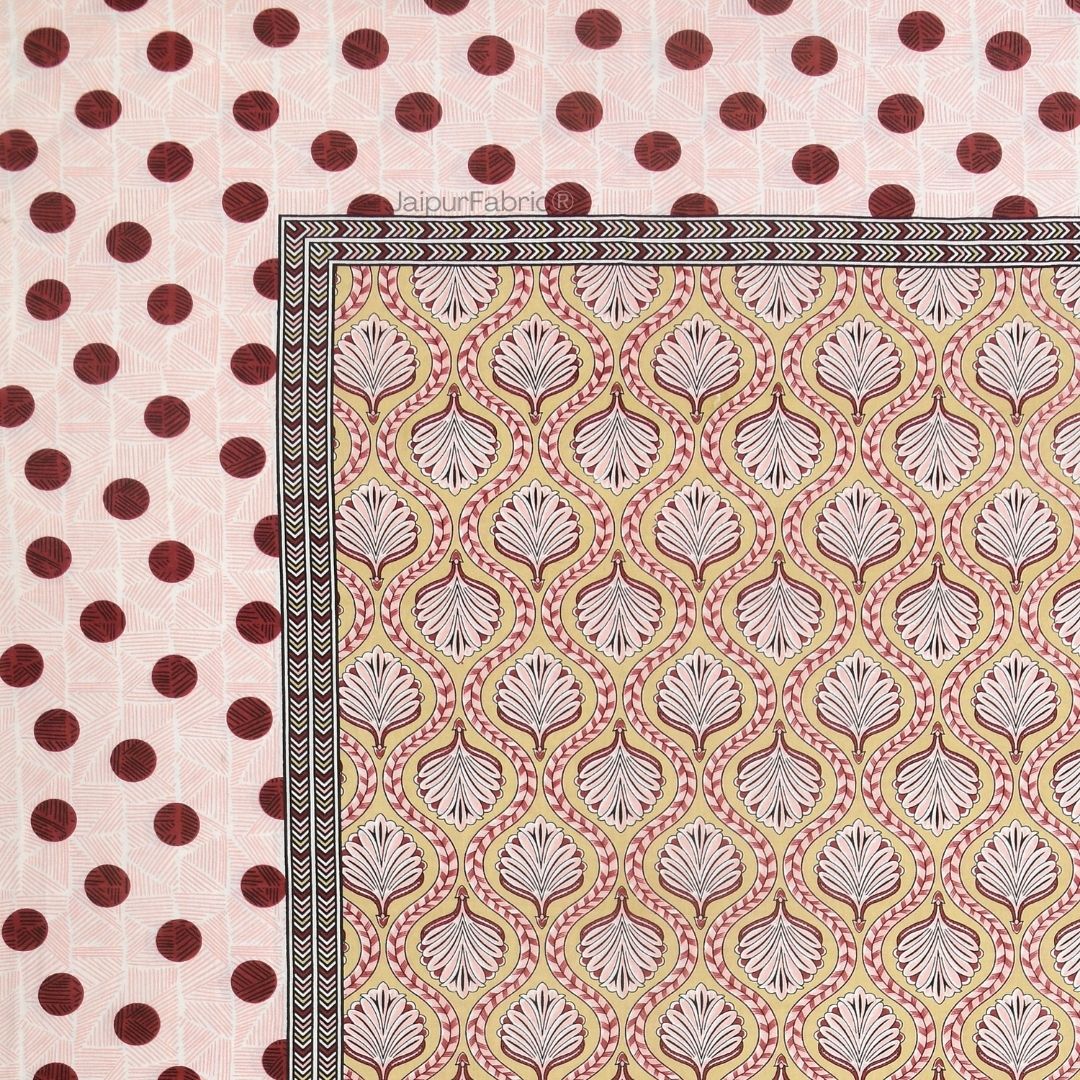 Charming Pink and Red Polka Dot Pure Cotton Double Bedsheet