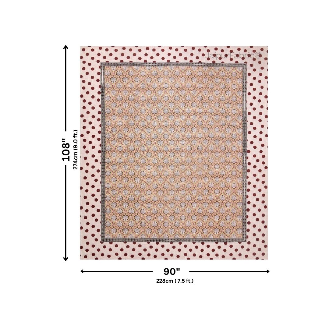 Charming Pink and Red Polka Dot Pure Cotton Double Bedsheet