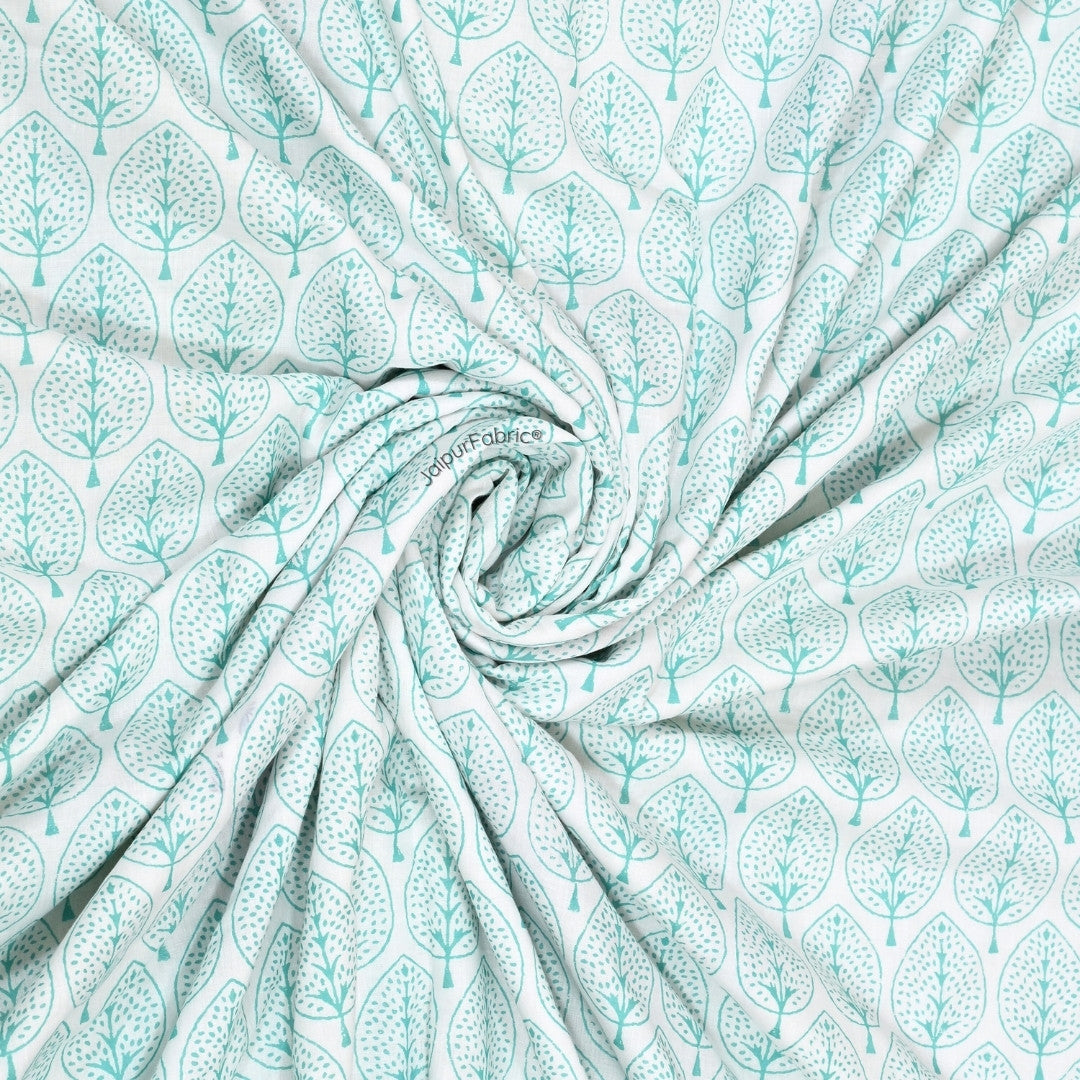 Tropical Myst Block Print 400 TC Pure Premium MulMul Cotton Single Bed Dohar