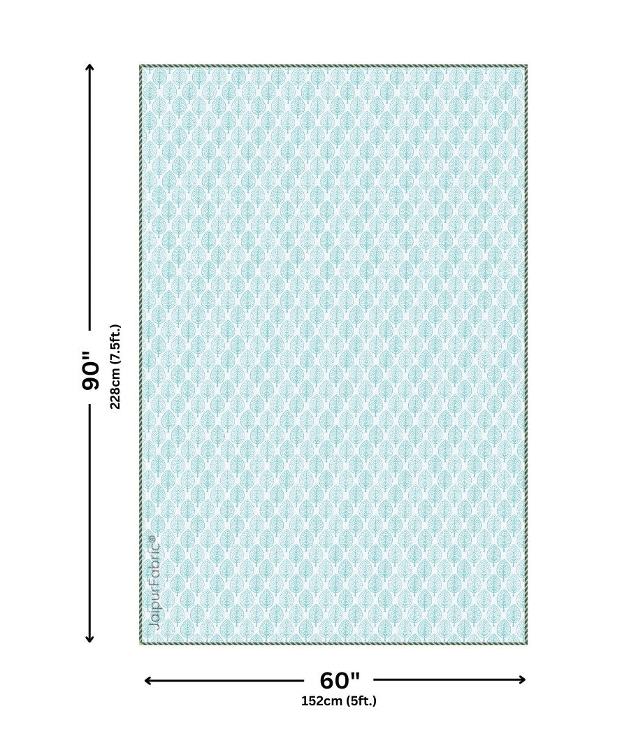 Tropical Myst Block Print 400 TC Pure Premium MulMul Cotton Single Bed Dohar