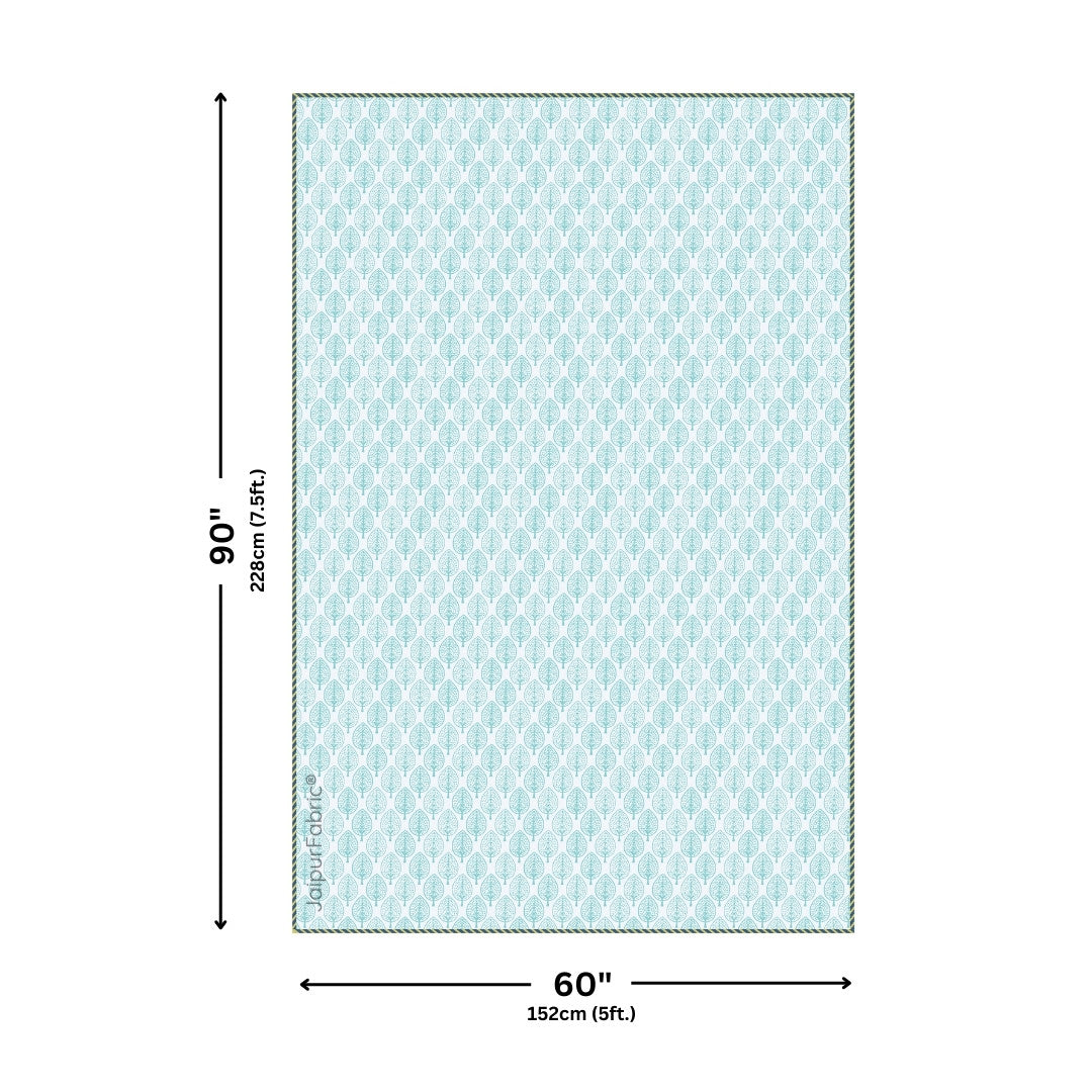 Tropical Myst Block Print 400 TC Pure Premium MulMul Cotton Single Bed Dohar