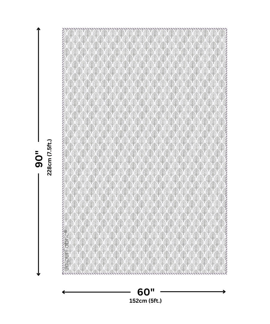 Tropical Ash Block Print 400 TC Pure Premium MulMul Cotton Single Bed Dohar