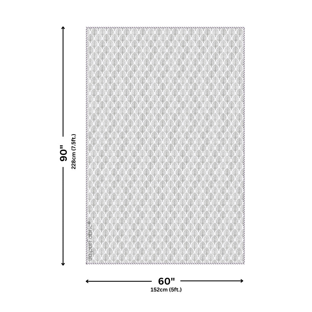 Tropical Ash Block Print 400 TC Pure Premium MulMul Cotton Single Bed Dohar