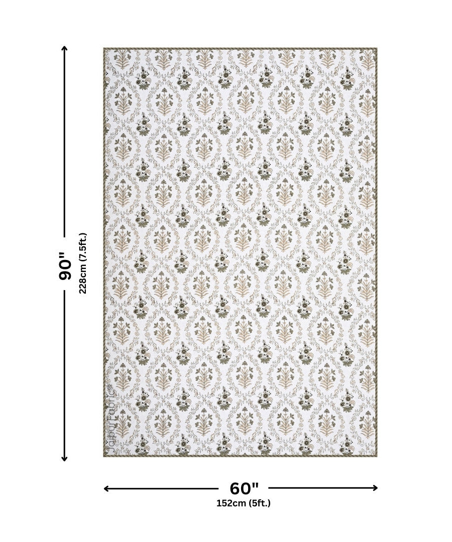 Nebulous Green Block Print 400 TC Pure Premium MulMul Cotton Single Bed Dohar