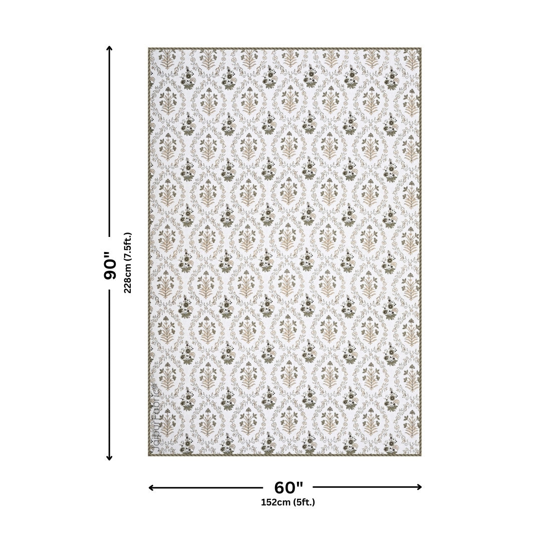 Nebulous Green Block Print 400 TC Pure Premium MulMul Cotton Single Bed Dohar