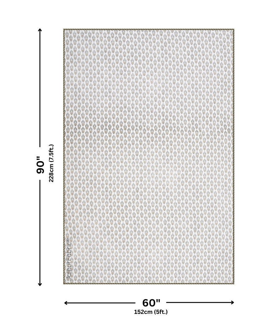 Nebulous Green Block Print 400 TC Pure Premium MulMul Cotton Single Bed Dohar