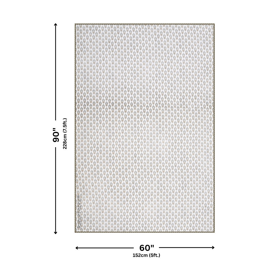 Nebulous Green Block Print 400 TC Pure Premium MulMul Cotton Single Bed Dohar