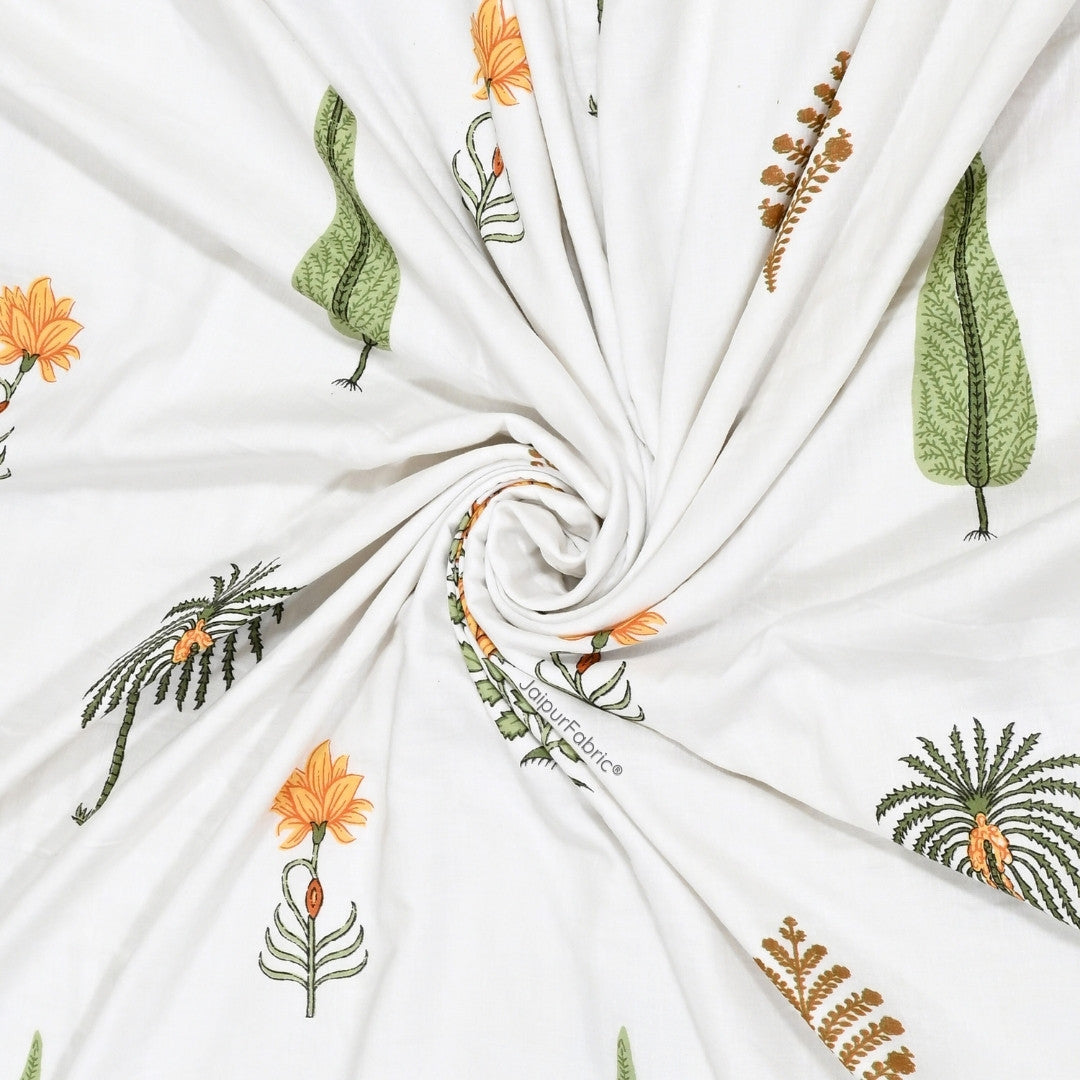 Bamboo Mustard Block Print 400 TC Pure Premium MulMul Cotton Single Bed Dohar