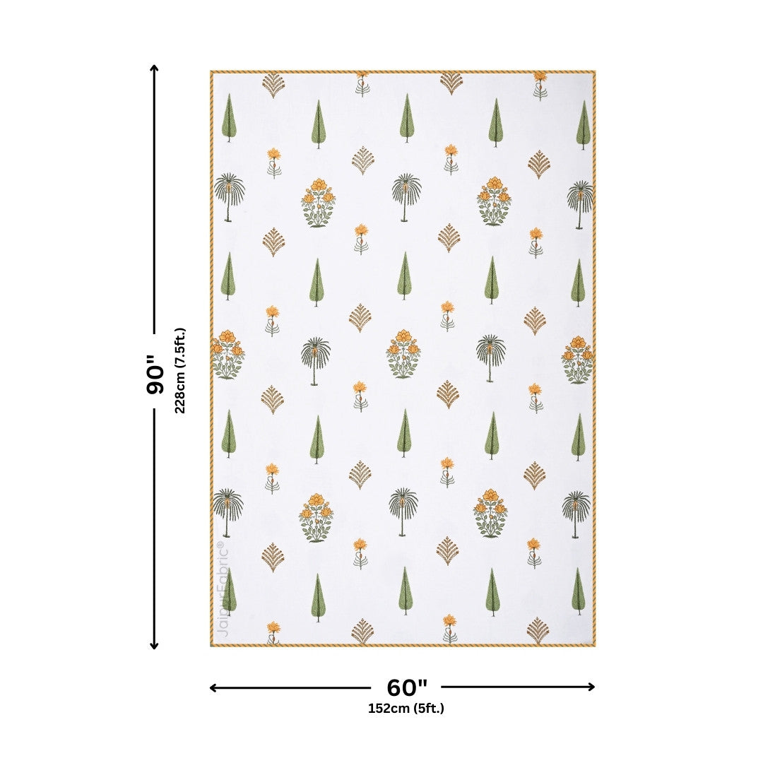 Bamboo Mustard Block Print 400 TC Pure Premium MulMul Cotton Single Bed Dohar