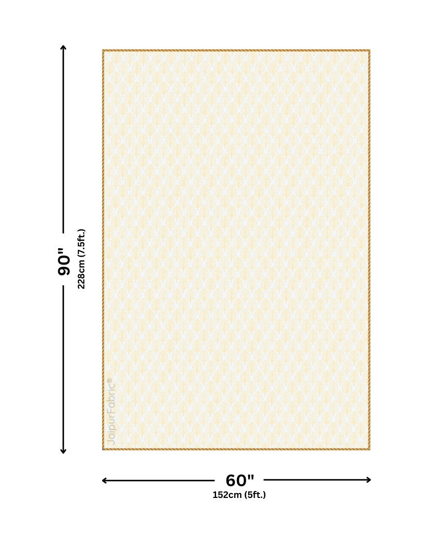 Bamboo Mustard Block Print 400 TC Pure Premium MulMul Cotton Single Bed Dohar