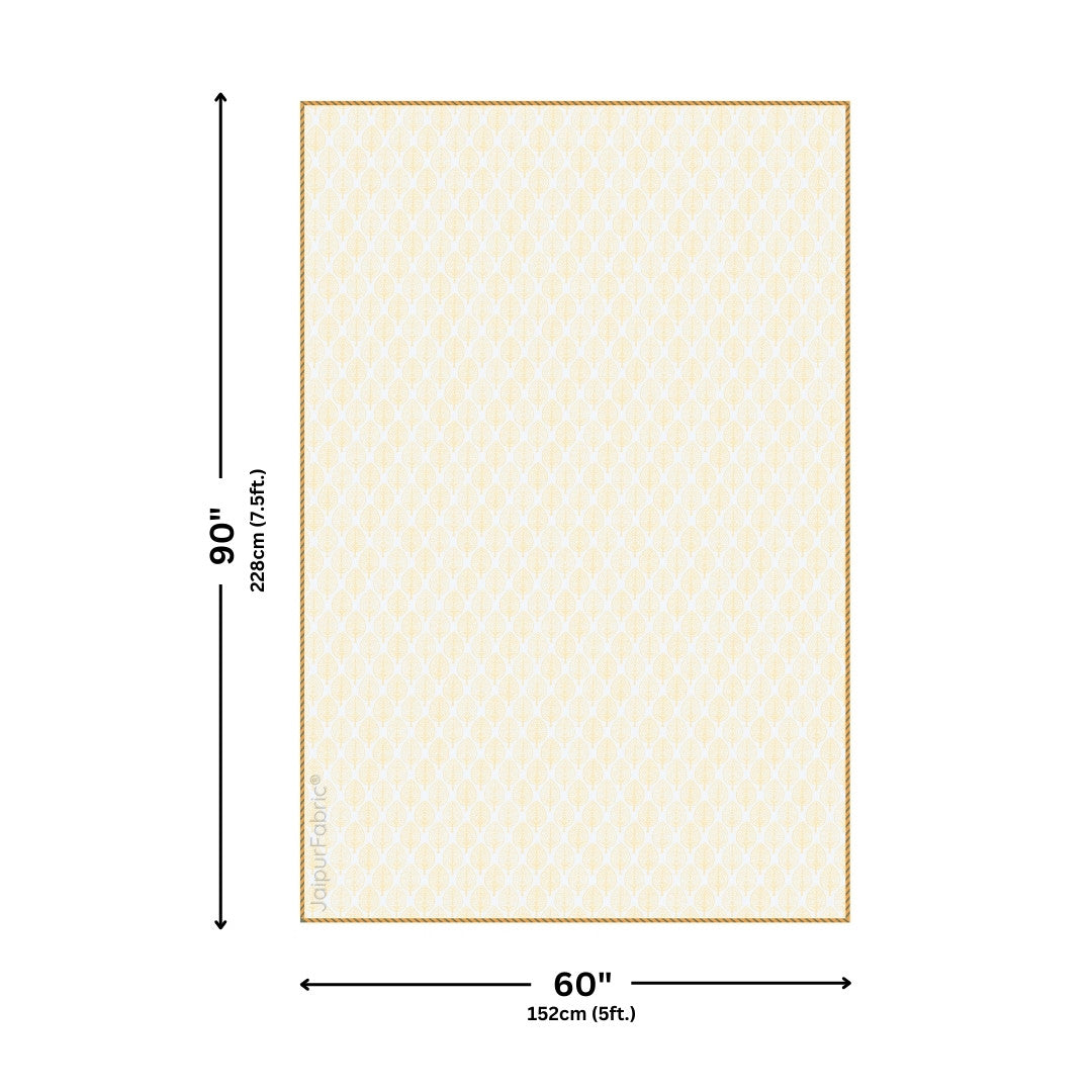 Bamboo Mustard Block Print 400 TC Pure Premium MulMul Cotton Single Bed Dohar