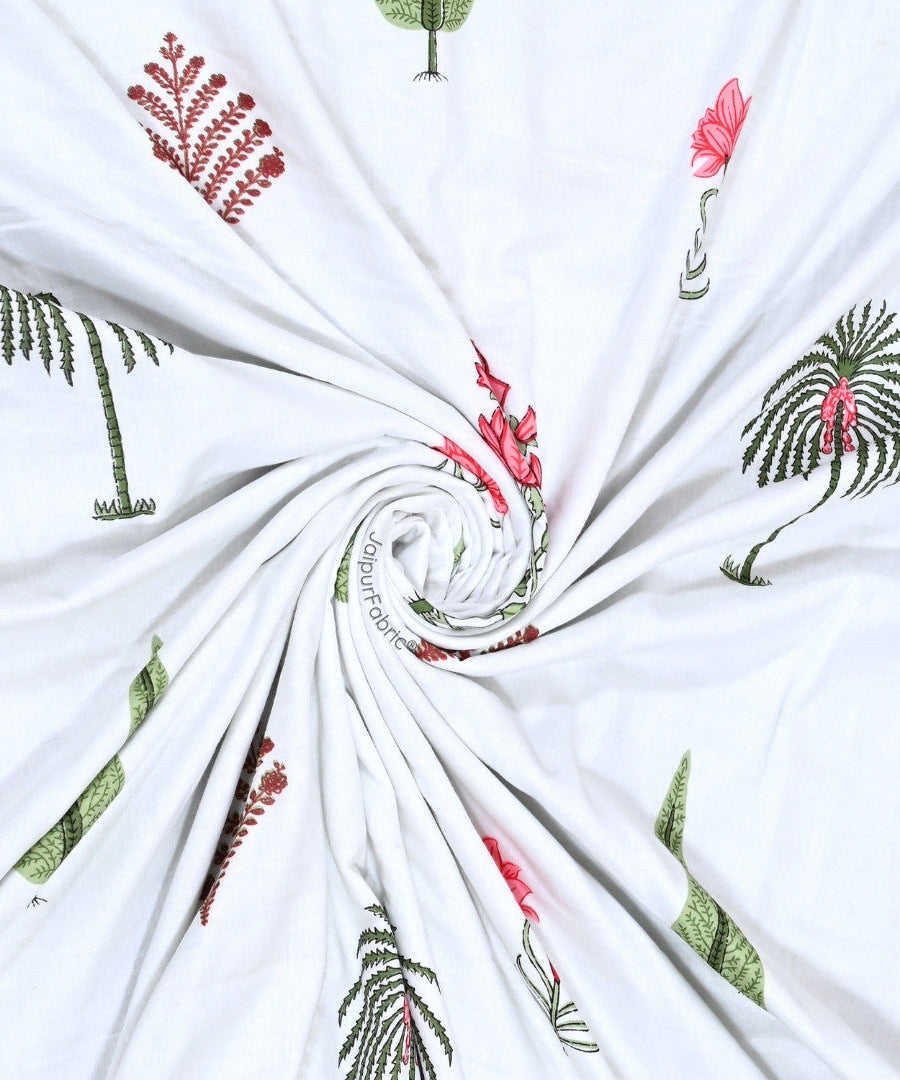 Bamboo Peach Block Print 400 TC Pure Premium MulMul Cotton Single Bed Dohar