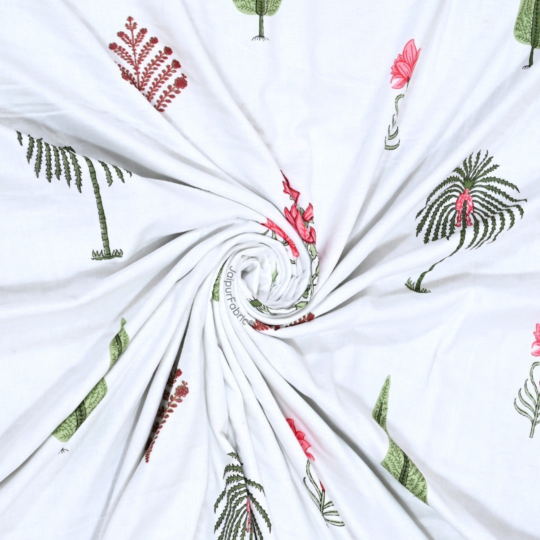 Bamboo Peach Block Print 400 TC Pure Premium MulMul Cotton Single Bed Dohar