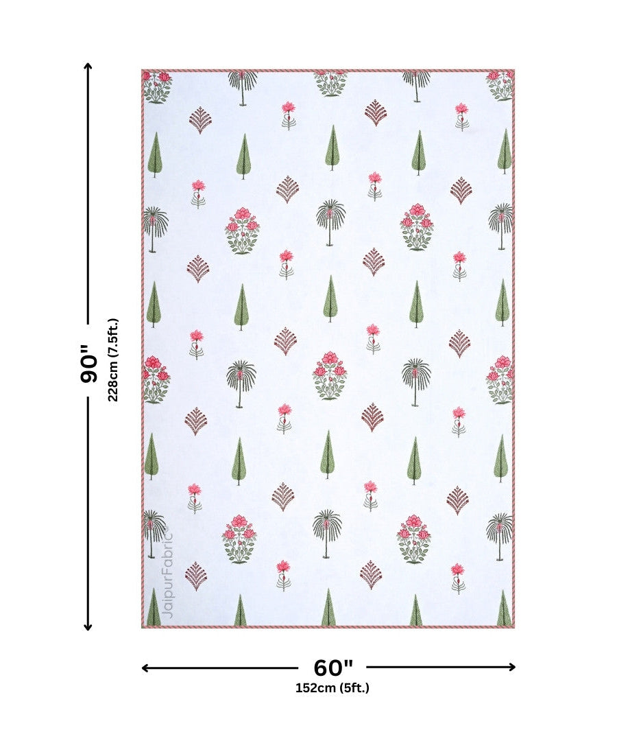 Bamboo Peach Block Print 400 TC Pure Premium MulMul Cotton Single Bed Dohar