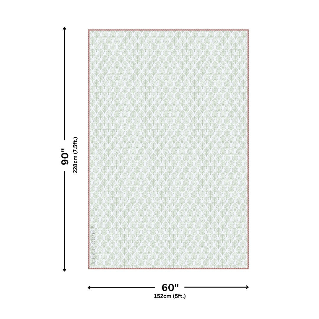 Bamboo Peach Block Print 400 TC Pure Premium MulMul Cotton Single Bed Dohar